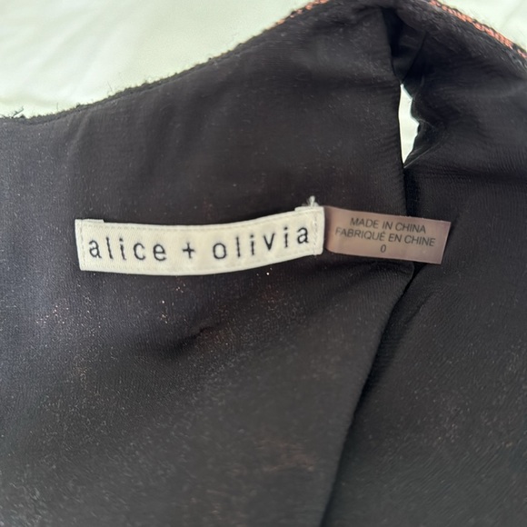 Alice + Olivia Metallic Jacquard Bateau Black Copper Rose Gold Mini Dres… - Picture 10 of 13